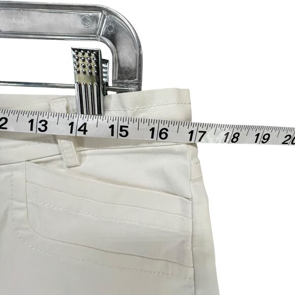 Escada Sport Trouser Pants L White Cotton Blend Straight Nautical Preppy Classic - Picture 7 of 14